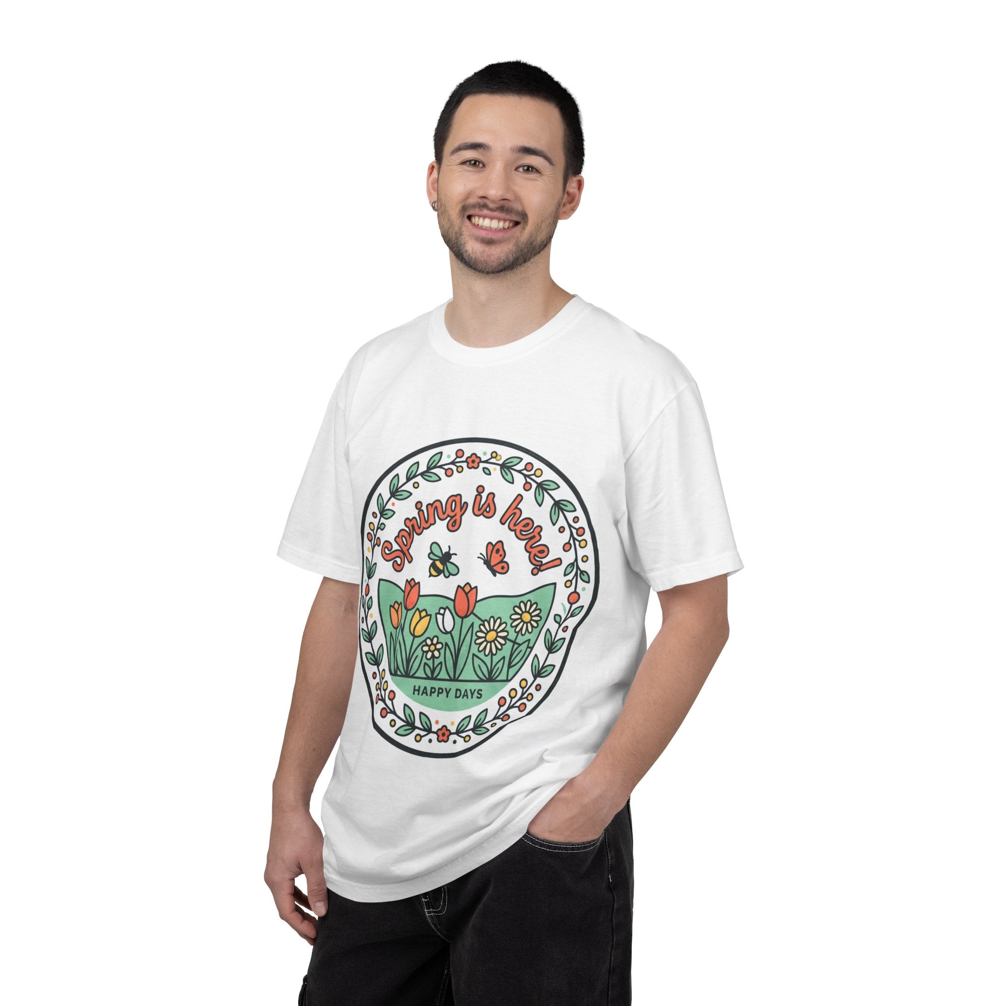 Spring Is Here Floral T-Shirt — "Happy Days" Garden Tee